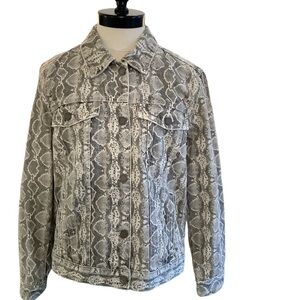 BLANK NYC Python Snakeskin Print Denim Jacket - Size‎ S